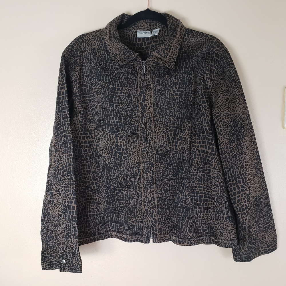 Chico's Abstract Lightweight Jacket Sz 3/ 16 F20